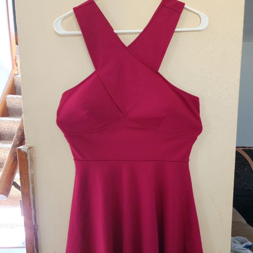 Criss cross strap skater dress